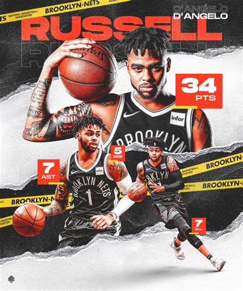 Dangelo Russell Brooklyn Net Stats On Behance Sport Poster