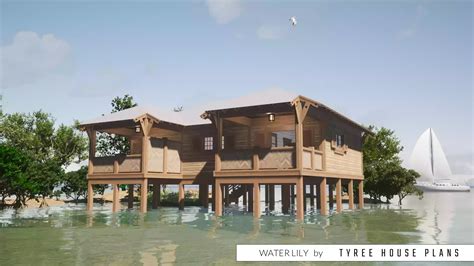 1 Bedroom Beach House Plan With Large Porch Tyree House Plans