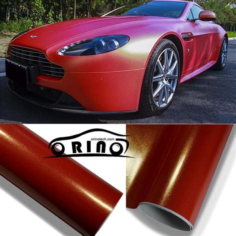 Red Matte Metallic Vinyl Wrap Car Wrapping Film With Air Channel Gloss