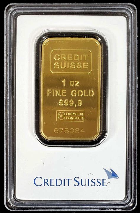 Lot Credit Suisse 1 Oz Fine Gold Bar 999