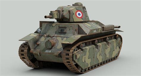 French Char D2 Tank 3d Model 179 3ds Fbx Max Obj Free3d