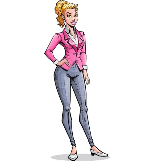 Pop Art Business Woman Cartoon Vector Character Vector Cartoon Character Graphicmama Art