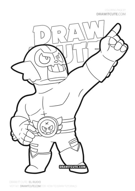 Leaping high, el primo drops an intergalactic elbow that. How to draw El Rudo Primo | Brawl Stars - Draw it cute # ...
