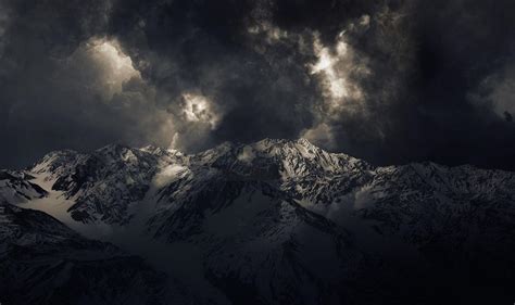 Mountain Peaks Clouds Sunlight Wallpapers Wallpaper Cave