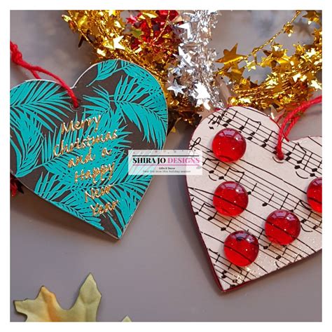 Heart Christmas Tree Decorations Heart Shaped Baubles Etsy