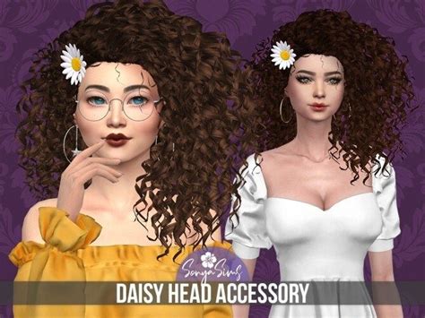 Carla Hairstyle Daisy Flower Accessory At Sonya Sims The Sims 4