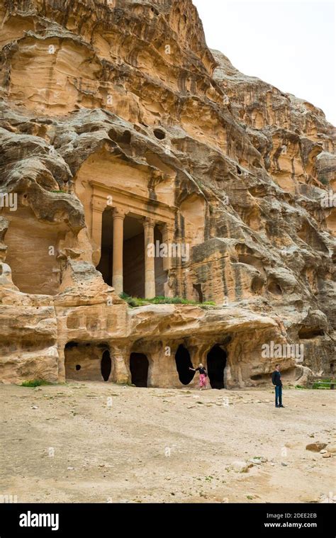 Triclinium At Little Petra Or Siq Al Barid In Jordan Stock Photo Alamy