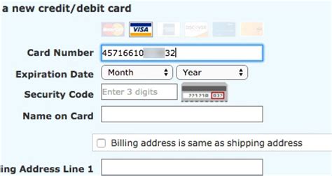 Your account number and type are printed on the card. The 'Credit Card Number' Field Must Allow and Auto-Format ...