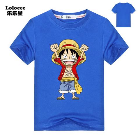 2018 Summer One Piece T Shirt Boys Monkey D Luffy T Shirts New Short