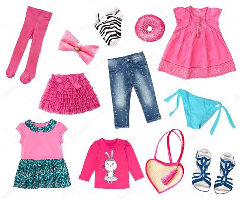 Baby Child Girl Fashion Clothes Collage Isolated Stock Photo By ©nys