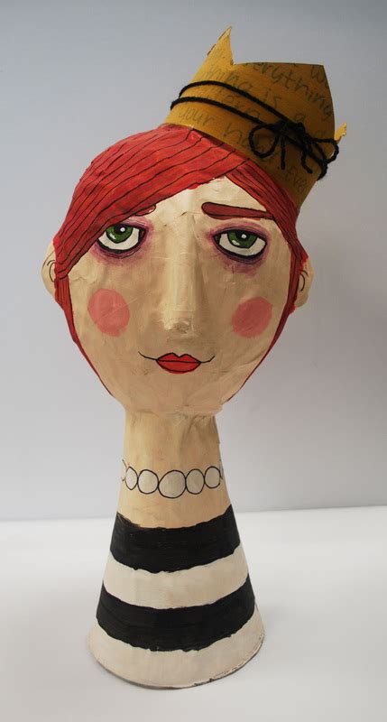 Paper Maché Head Sculpture Art Project Erika Lancaster Artist