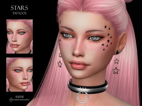 Suzues Stars Tattoos N21 In 2023 Sims 4 Piercings Sims 4 Body Mods