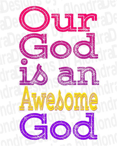 Our God Is An Awesome God Print Printable Wall Art Christian Decor