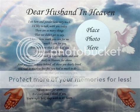 Dear Husband In Heaven In Loving Memory Memorial Verse Ebay