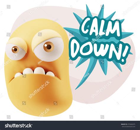 3d Illustration Angry Face Emoticon Saying Stock Illustration 475982875