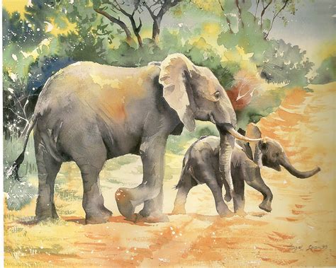 Hazel Soan Watercolor Elephant Animal Paintings Elephant Painting