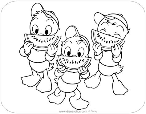 Ducktales Huey Dewey And Louie Coloring Pages