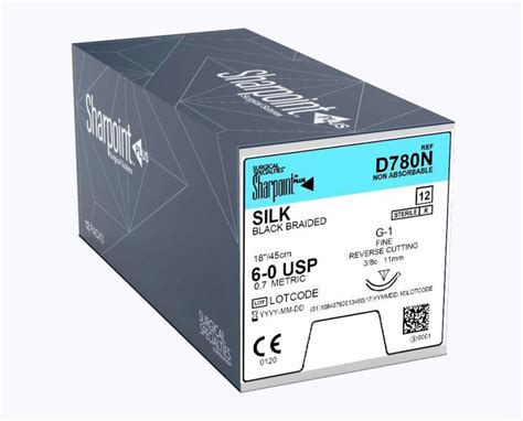 Sharpoint Suture D780n 6 0 Sharpoint Silk Black 18 G 1 Reverse