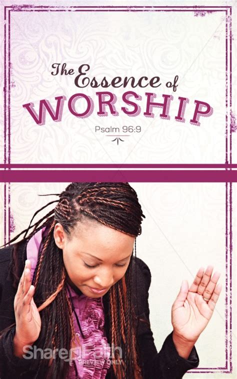 Shown below are some bulletin covers that you can download and print on your color printer. Essence of Worship Church Bulletin | Praise & Worship ...