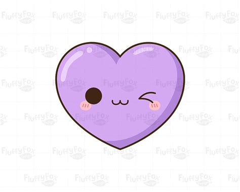 Kawaii Heart Clipart Cute Hearts Clip Art Valentine Love Etsy Australia