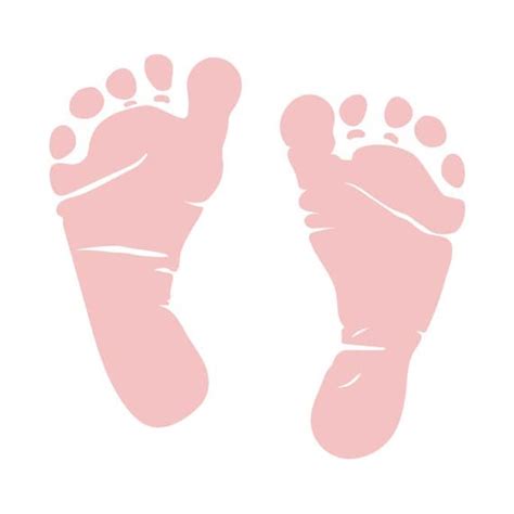 Baby Girl Pink Footprints Eps Svg Dxf And 1 Png Vinyl Etsy Uk