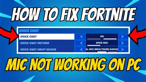 How To Fix Fortnite Mic Not Working Fortnite Voice Chat Not Working On