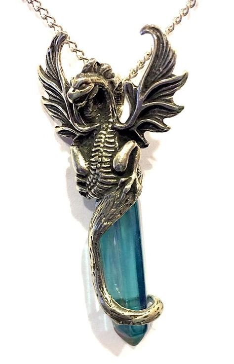 The Winged Dragon On This Pendant Necklace Flies Through The Air While