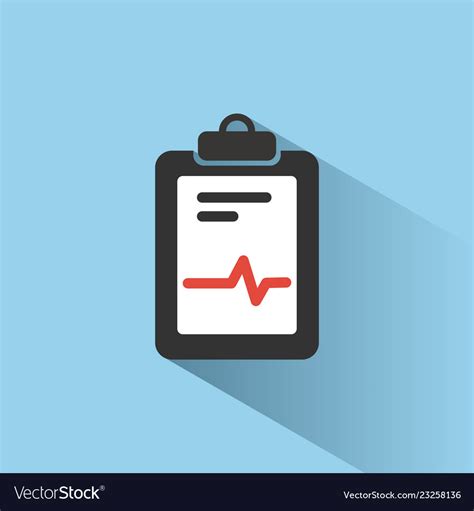 Medical Chart Icon With Shade On Blue Background Vector Image