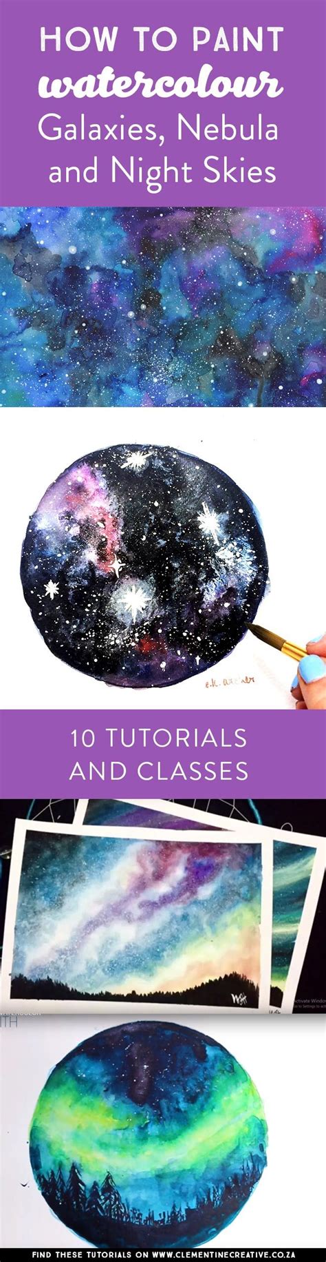 Step By Step Galaxy Tutorial Painting With Watercolor