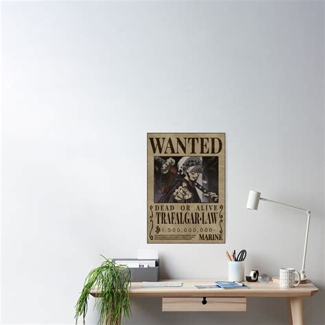 Trafalgar D Water Law Bounty One Piece Wanted Poster By OnePieceWanted Redbubble
