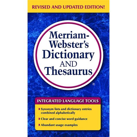 Merriam Websters Paperback Dictionary And Thesaurus Webster Dictionary Merriam Webster Thesaurus