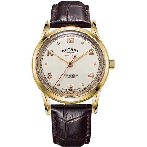 Rotary Gents Heritage Limited Edition Gold Pvd Automatic Watch