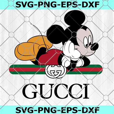Gucci And Disney Inspired Printable Graphic Art Mickey Mouse Laying Down