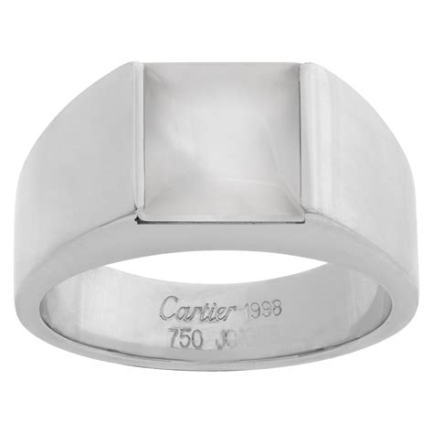 Cartier Moonstone White Gold Band Tank Ring At 1stdibs Cartier