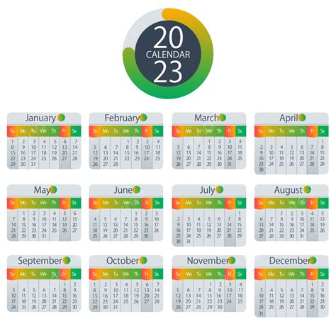 Gambar Kalender 2023 Gradien Kuning Hijau Sederhana Dua Ribu Dua Puluh