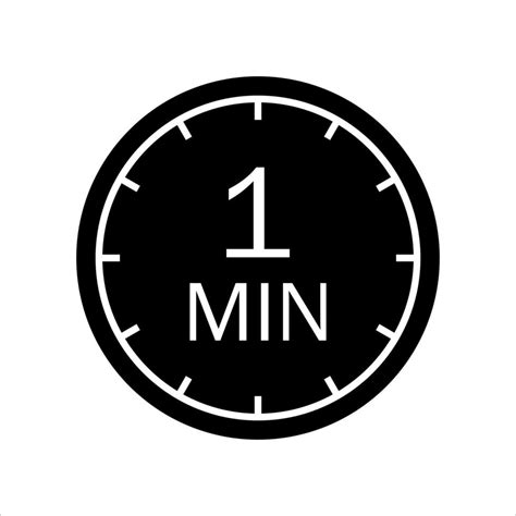 One Minutes Icon Symbol For Product Labels Cooking Time Cosmetic Or