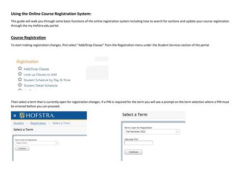 Using The Online Course Registration System Hofstra University By Hofstra University Issuu