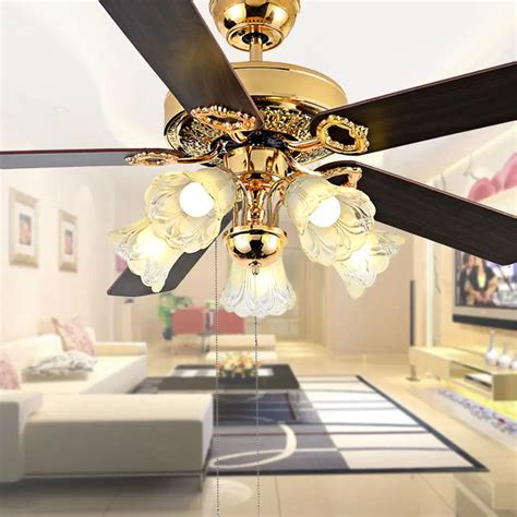 Decorative Ceiling Fan 5203 Flower Glass Shade 48 Inch Ceiling Fan With