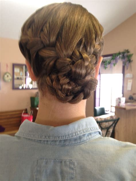 Two French Braids Into A Bun Wedding Hair By The Amazing Danielle