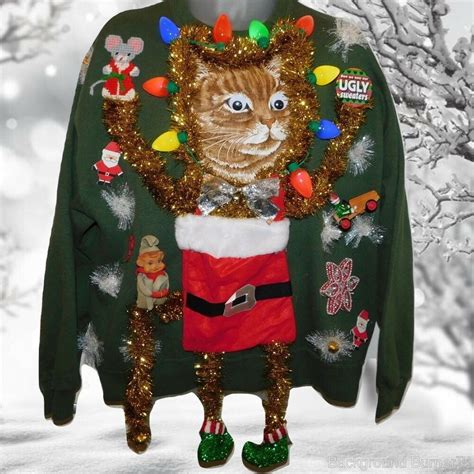 Pin On Ugly Christmas Cat Sweaters