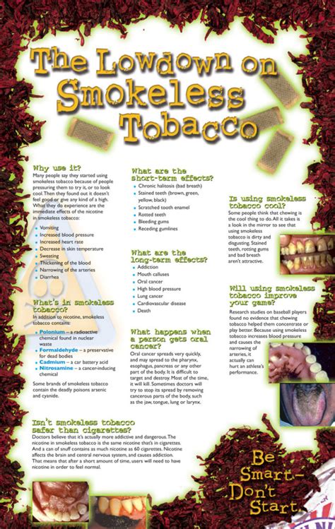 Smokeless Tobacco Pamphlet Prevention And Treatment Resources