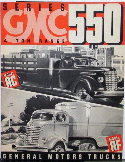 1940 1941 1942 Gmc 550 4 Ton Model Ac And Af Sales Brochure Folder Red