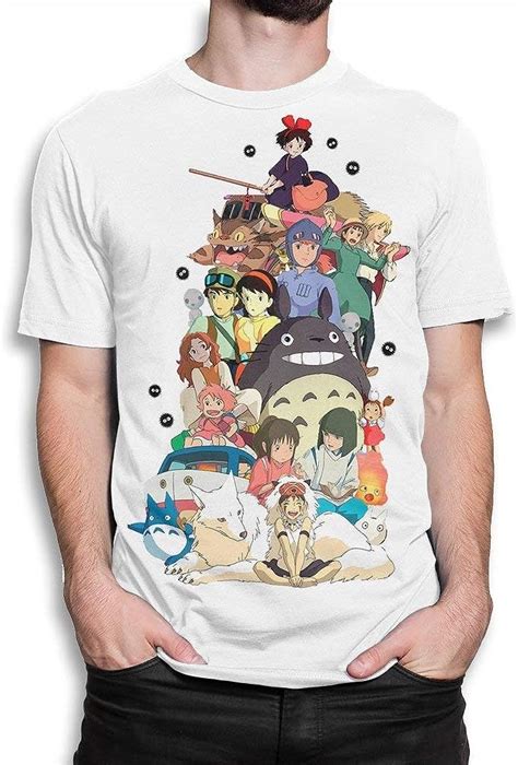 Studio Ghibli Art T Shirt Hayao Miyazaki Tee Mens Uk