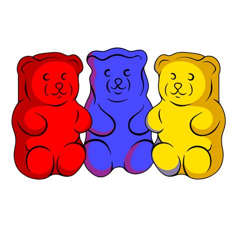3 Gummy Bears Sticker Desenhos Adesivos Tatoo
