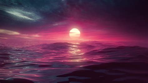 Oceanic Sunset Visualizer 1920 X 1080 Free Animated Wallpaper