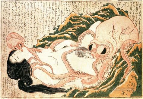 The Dream Of The Fisherman Wife Katsushika Hokusai Sexual Painting In Oil For Sale