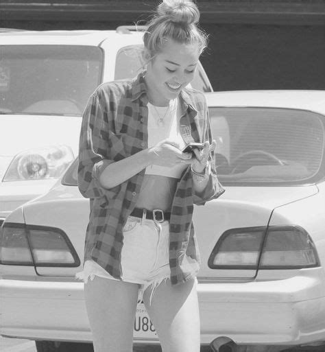 Miley Cyrus Crop Top Flannel High Waisted Shorts Messy Bun Miley