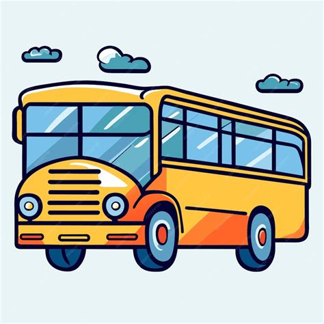 Premium Vector School Bus Doodle Vector Illustration