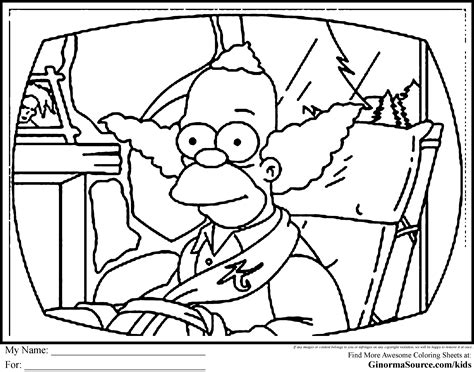 Is your child crazy fan of the characters in the simpsons cartoon. Simpsons Coloring Pages Krusty the Clown | Cartoon ...