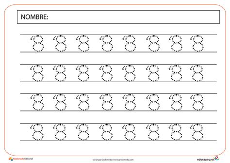 Fichas Para Trabajar Con Números El Número Ocho